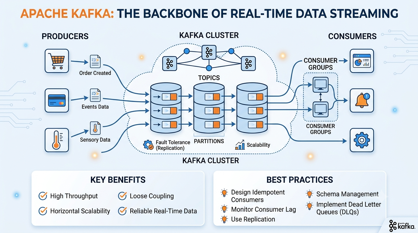 Apache Kafka Explained: Architecture, Components, Best Practices, and Real-World Use Cases