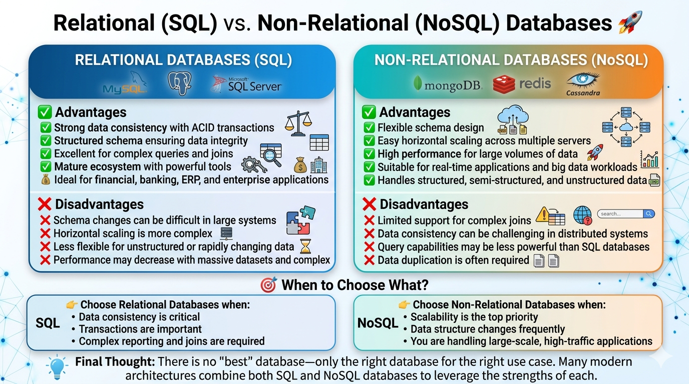 Relational vs Non-Relational Databases: Advantages & Disadvantages 🚀