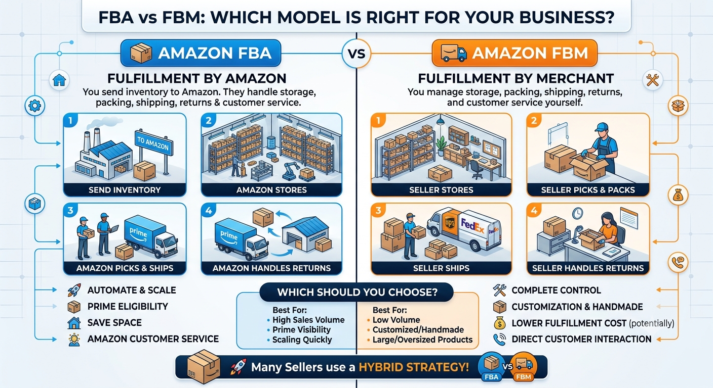 Amazon FBA vs FBM: Complete Guide for Sellers (2026)